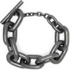 Onyx Bracelets Parts of Four Oxidised Sterling Silver Toggle Chain Bracelet black