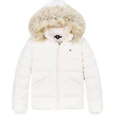 Tommy Hilfiger Outerwear Children's Clothing Tommy Hilfiger Girls Essential Down Fur Hood Jacket Light Cream, Light Cream, Years, Women YEARS