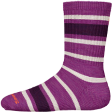 Girls Socks Smartwool Smartwool Kids Hike Light Cushion Striped Crew Socks Meadow Mauve