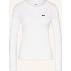 Levi's Dame T-shirts Levi's Essential Housemark Tshirt med lange ærmer Hvid White