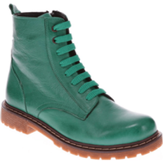 Bellissimo Lace-Up Leather Boots Green