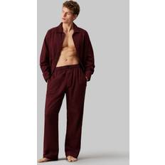 Mies - Punainen Pyjamat Calvin Klein Pyjama L/S Button Down Pant Set - Ruskea