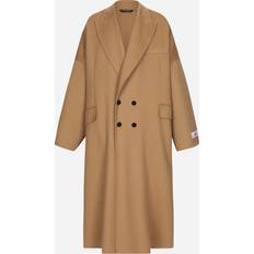 Men - Viscose Coats Dolce & Gabbana Double-breasted Double Cashmere Coat Man Coats And Jackets Beige