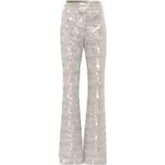 Silver Trousers Forte Forte sequin-embellished flared trousers women Polyester/Elastane Silver