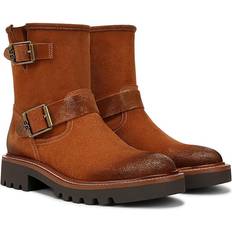 Kinsley Leather Biker Ankle Boots, Amber Brown