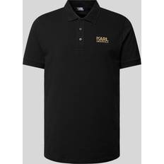 Guld Pikétröjor Karl Lagerfeld Logo Polo Shirt, Man, Gold