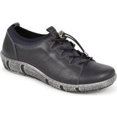 Pavers Bungee Lace Leather Trainers Navy