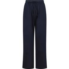 Neo Noir Clothing Neo Noir Wide Trousers, female, Blue, Relaxed Fit Linen Pants Navy