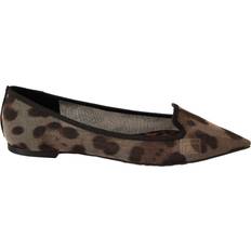 Dolce & Gabbana Women Loafers Dolce & Gabbana Leopard Print Flat Loafers Brown
