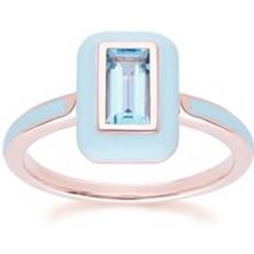 Topaz Rings Gemondo Siberian waltz blue enamel & swiss blue topaz ring in rose gold plated silver