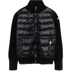 Moncler Wit Buitenkleding Moncler Cardigan Zippé Matelassé En Laine