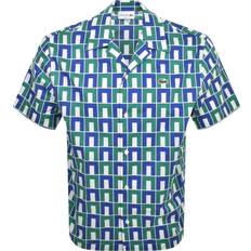 Lacoste Chemises Lacoste Patterned Short Sleeved Shirt - Blanc/Bleu/Vert