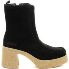 Kickers Shoes Kickers Leather Boots Woman Celest - Noir