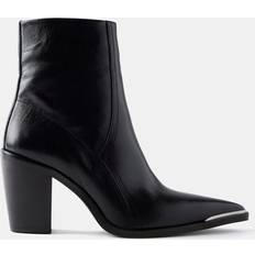 Mint Velvet Black Leather Ankle Boots