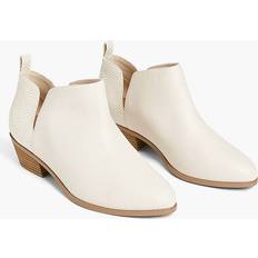 Lane Bryant Dream Cloud Faux-Leather Side Dip Ankle Bootie Ivory Rose 7.5W