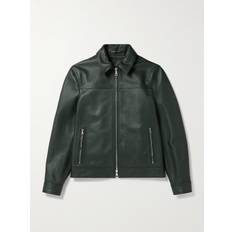 Clothing Mr P. Full-Grain Leather Coach Jacket Men Green