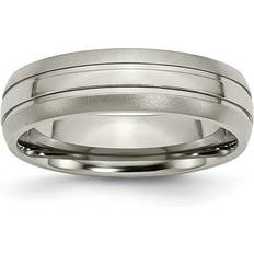 Unisex - Wedding Rings TB190-10.5 mm Titanium Grooved Brushed & Polished Band