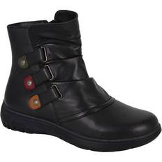 Mod Comfys damen stiefeletten, leder (df2463) Schwarz Extraweit