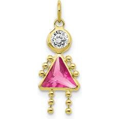 Yellow Charms & Pendants Quality Gold 10XCK174 10K Yellow October Girl Birthstone Charm