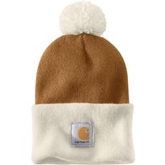 Carhartt Huer Carhartt Knit Pom Cuffed Beanie - Brown/White