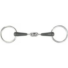 Stainless Steel Equestrian Horze Oval Link Loose Ring Snaffle Bit Black