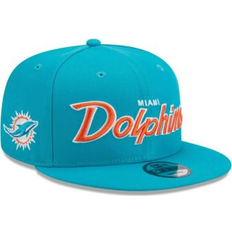 Caps New Era Men's Aqua Miami Dolphins Main Script 9FIFTY Snapback Hat