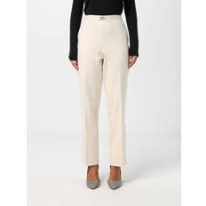 Donna - Giallo Pantaloni Twinset Pantaloni con Cinturino Oval T e Piega Old White