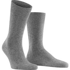 Silver Socks Falke mens lhasa rib socks light grey mel