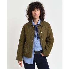Gant Dame Jakker Gant Quilted Cord Detailed Jacket Dark