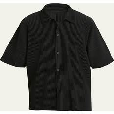 Issey Miyake Homme Plissé Issey Miyake Men's Pleated Vacation Shirt Black