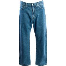Grey - Unisex Trousers & Shorts Carhartt WIP Relaxed Fit Landon Jeans - Blue Denim
