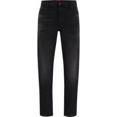 HUGO 634 Tapered Fit Jeans - Deep Black Stretch Denim
