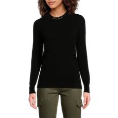 Women's Cashmere Ribbed Sweater Black