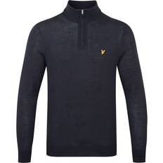 Merino Wool Jumpers Lyle & Scott Merino 1/4 Zip Golf Sweater Dark Navy KN2169G-Z271