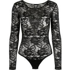 Bodys Urban Classics Langärmeliger Damen-Body aus Spitze (GT) Noir