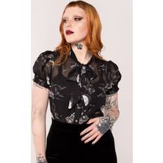 Hell Bunny Over The Moon Blouse Blouse black white