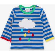 Organic Rainbow Raindrop Cloud Applique T-Shirt 0-3m 56cm