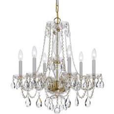 Crystal Chandeliers Ceiling Lamps Crystorama Traditional Polished Brass Pendant Lamp 23"