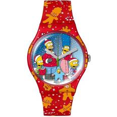 Watches Swatch suoz361 the simpsons collection wondrous winter wonderland analog