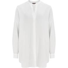 Fabric - Woman Tops Mint Velvet White Oversized Longline Shirt XSML