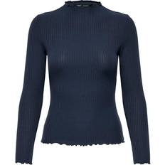 Donna - Elastane/Lycra/Spandex Bluse Only Maglione dolcevita da donna Emma - Bleu