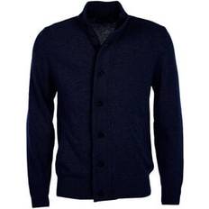 Herr - XL Koftor Barbour Stickade Patch Cardigan Med Mockadetaljer - Blå