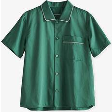 Hay Emerald Green Outline Contrast-trim Organic-cotton Pyjama Shirt EMERALD GREEN