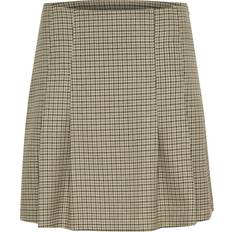 Ternede Nederdele CULTURE Cuastra Skirt Kvinde Botanical Garden/dune Check Midi Nederdele hos Magasin