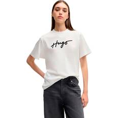 Herr - Transparent T-shirts HUGO Cotton T-shirt with flock print and rhinestones