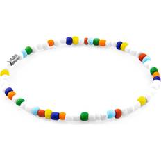 White Multicoloured Jack Silver and Glass SKINNY Bracelet