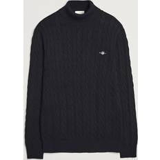 Gant Cotton Cable Turtle Neck Black