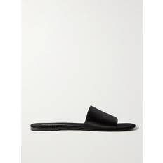 Saint Laurent Tofflor & Sandaler Saint Laurent Satin Slides Men - Black