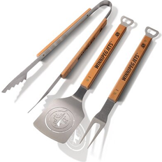 BBQ Tools YouTheFan NHL Classic 3-Piece BBQ Set 22.0 H x 9.0 W x 3.75 D in Brown/Gray