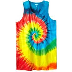 Tank Tops KingSize Plus Women's Shrink-Less Lightweight Longer-Length Tank in Rainbow Tie Dye (Size 5XL) Shirt